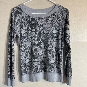 Star Wars double sided Graphic Long Sleeve Sweatshirt. Small/medium